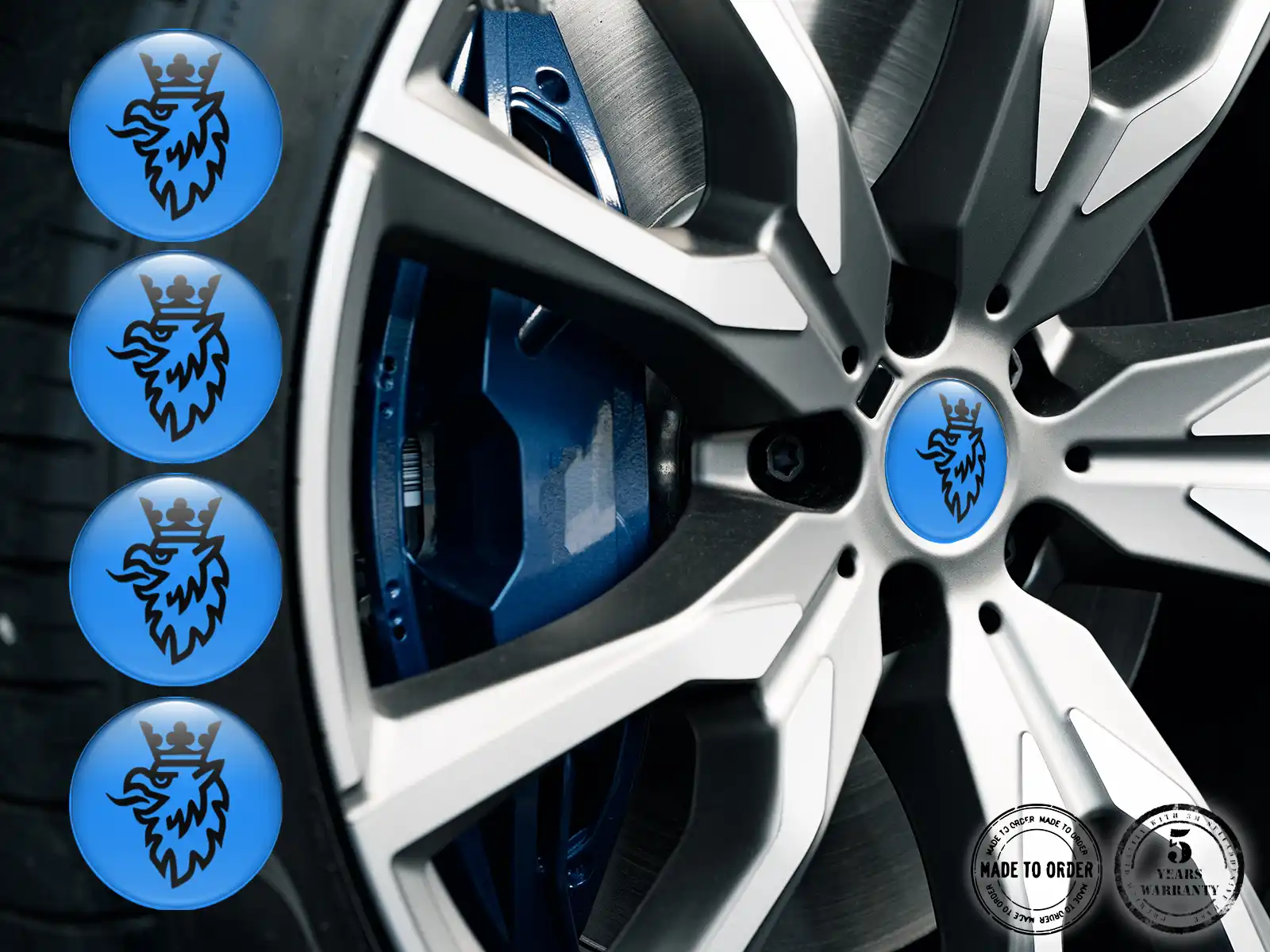 Saab Domed Sticker Logo Car Rim Style